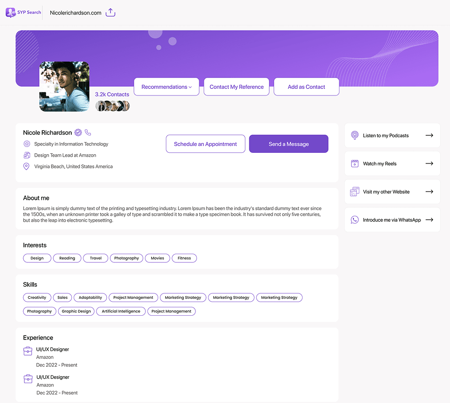 SYP Search dashboard preview